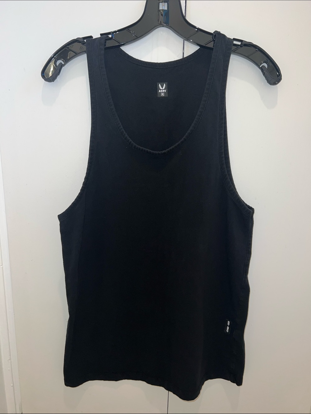 ASRV Black Athletic Gym Workout Cotton Tank Top. Size Medium.